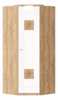 Шкаф угловой 45° с декоративной накладкой Фиджи (ЛД 659.248.000) Белый Экспо, Дуб золотой. Фото №1