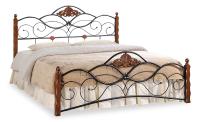 Кровать CANZONA 160*200 см (Queen bed), черный/красный дуб. Фото №1