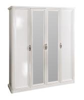 Шкаф 4-х ств (1+2+1) с зеркалами Натали белый глянец. Фото №1