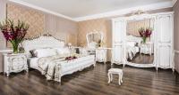 Спальня "Анна Мария" 5-х ств. шкаф, кровать (1800х2000), белый матовый. Фото №1