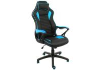 Компьютерное кресло Leon черное / голубое. Фото №1