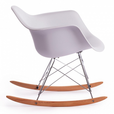 Кресло-качалка Secret De Maison CINDY (mod. C1025A) пластик/металл/дерево, 65 х 61 х 74 см, белый 018 /натуральный (поставляется по 4 шт). Фото №2