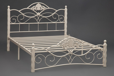 Кровать CANZONA дерево гевея/металл, 120*200 см (middle bed), Белый (butter white). Фото №2