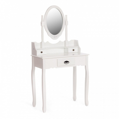 Туалетный столик с зеркалом и табуретом Secret De Maison GAUDE (mod. TT-DT003) МДФ+Павловния, 75*40*145, Белый (White). Фото №2