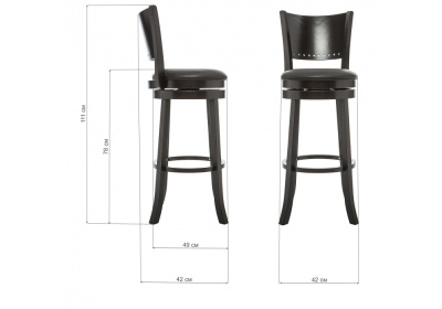 Барный стул Fler cappuccino / black. Фото №2