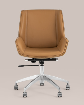 Кресло офисное TopChairs Crown коричневое. Фото №5