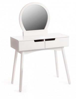 Туалетный столик с зеркалом и табуретом Secret De Maison FABRON (mod. TT-DT033) МДФ+сосна, 80*40*130,5, Белый (White). Фото №2