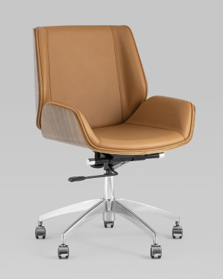Кресло офисное TopChairs Crown коричневое. Фото №3