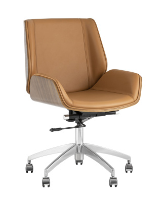 Кресло офисное TopChairs Crown коричневое. Фото №2