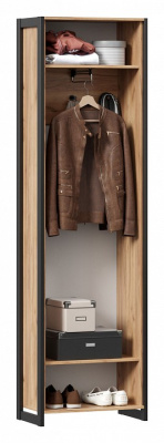 Шкаф одностворчатый глубиной 356 Техно (Дуб золотой/Чёрный). Фото №2