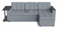 Диван Угловой Атланта Классик Грей со столом дельфин (рогожка, Серый) 250/85/147 угол правый, столик слева. Фото №1