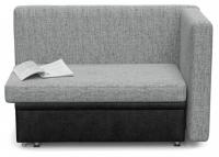 Кушетка Полонез с ящиком для хранения Серая рогожка/Черная экокожа тахта Серый рогожка+экокожа. Фото №1
