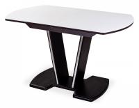 Столы со стеклом , венге, выбеленное закаленное стекло