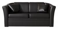 Диван прямой Лира дизайн 2 выкатной (экокожа, Черный) 150/80/87. Фото №1
