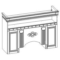Секция навесная центральная под вытяжку Верона крем глянец. Фото №1