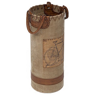 Подставка для зонтов Secret De Maison BICYCLE ( mod. M-12650 ) металл/кожа буйвола/ткань, 26*26*60, коричневый, ткань: винтаж. Фото №2