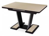 Обеденные столы с камнем , венге/камень песочного цвета