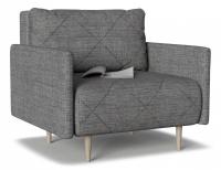 Кресло Mille Armchair 09 с подлокотниками не раскладное Серый рогожка. Фото №1