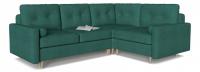 Диван модульный угловой Белфаст 11 Зеленый рогожка, угол правый. Фото №1