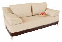 Диван прямой Алиа Венге Симпл еврокнижка (рогожка+экокожа, Бежевый) 200/85/95. Фото №1