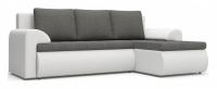 Диван угловой Кормак Modus еврокнижка (рогожка+экокожа, Серый) 246/92/159 правый. Фото №1