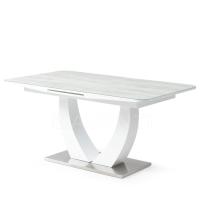Стол обеденный ROCK (1600-2000х900х760) (белый/серое стекло). Фото №1