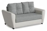 Диван прямой Берг 2 аккордеон-евро (рогожка+экокожа, Серый) 180/90/100. Фото №1