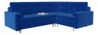 Диван модульный угловой Белфаст 3 Синий велюр, угол правый. Фото №1