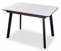 Стол обеденный  цвет каркаса венге, цвет столешницы выбеленное закаленное стекло. Фото №1