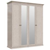 Шкаф 4-ств с зеркалом Афина крем корень. Фото №1