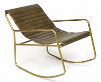 Кресло-качалка Secret De Maison FROST ( mod. 2533) металл/кожа буйвола, 50x40x96, античный зеленый. Фото №1