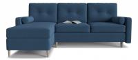 Диван угловой Белфаст 2 maserati 17 Синий велюр, угол левый. Фото №1