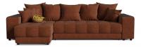 Диван угловой Дубай Terra Еврокнижка Коричневый флок левый. Фото №1