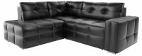 Диван угловой Леос Eco-leather Black еврокнижка Черный экокожа. Фото №1