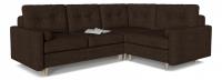 Диван модульный угловой Белфаст 8 Коричневый рогожка, угол правый. Фото №1