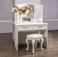 Пуфик "Мишель" для туалетного стола, белый матовый