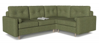 Диван модульный угловой Белфаст 10 Зеленый рогожка, угол левый. Фото №1