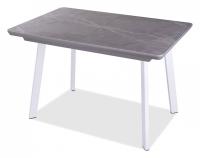 Стол обеденный  цвет каркаса Серый матовый, цвет столешницы керамогранит под серый мрамор. Фото №1