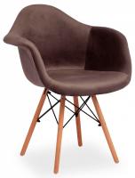 Кресло Secret De Maison CINDY SOFT (EAMES) (mod. 101) дерево береза/металл/мягкое сиденье/ткань, 61 х 60 х 80 см , серый (HLR 24)/натуральны. Фото №1