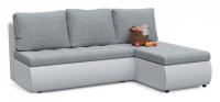 Диван угловой Кормак Modus 2 еврокнижка (рогожка+экокожа, Серый) 200/92/159 правый. Фото №1
