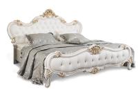 Кровать Натали (1800х2000) с мягким изголовьем из экокожи белый глянец. Фото №1