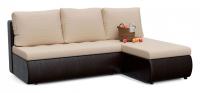 Диван угловой Кормак без подлокотников Modus 2 еврокнижка (рогожка+экокожа, Бежевый) 200/92/159 правый. Фото №1