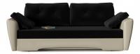 Диван прямой Амстердам Классик Black еврокнижка (велюр+экокожа, Черный) 235/85/94. Фото №1