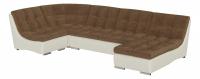 Диван угловой Релакс (Монреаль) дизайн 2 (велюр, Коричневый) 385/82/202 канапе справа