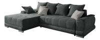 Диван угловой Nordkisa Gray Серый велюр, угол левый. Фото №1