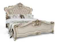 Кровать Джоконда (1600х2000) с мягким изголовьем крем глянец. Фото №1