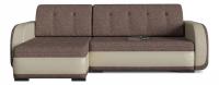 Диван угловой Генри Beige Skat 5 Коричневый рогожка+экокожа, угол левый. Фото №1