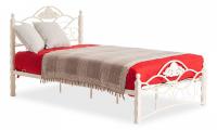 Кровать CANZONA Wood slat base дерево гевея/металл, 140*200 см (Double bed), Белый (butter white). Фото №1
