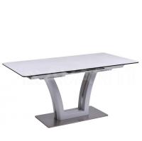 Стол обеденный FUSION (160) MATT WHITE/ LIGHT GRAY (белый сатин/серый). Фото №1