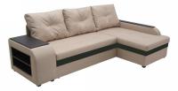 Диван угловой Парадиз дельфин (рогожка, Бежевый) 243/87/142 правый. Фото №1